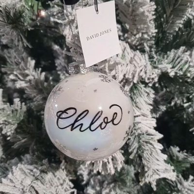 Calligraphy on Christmas Baubles